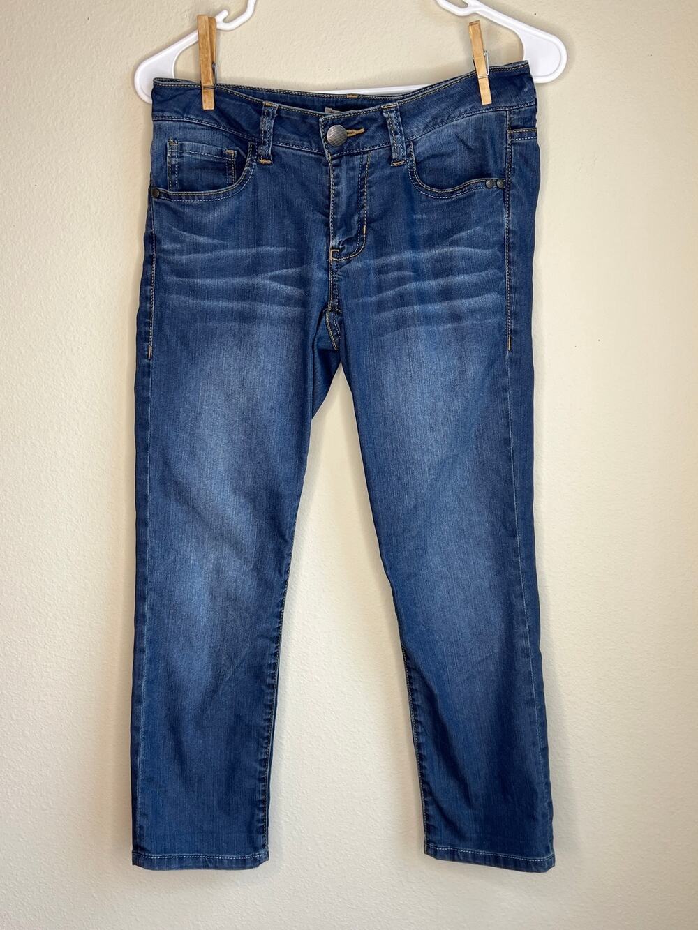 Cabi Johnny Skinny Cropped Denim Capri Jeans Style 764 Medium Wash Size 0